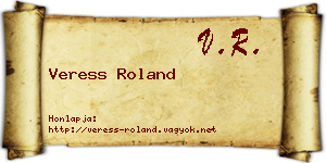 Veress Roland névjegykártya
